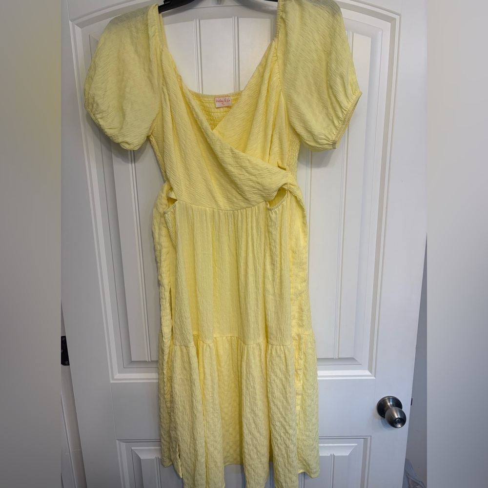Hailey & Co Yellow Puff Sleeve Dress